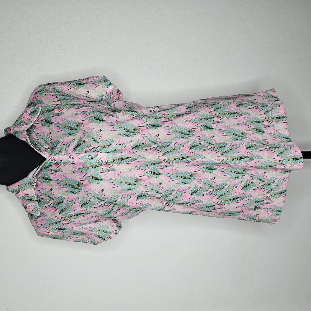 Preloved Daily Sports Women's Pink/Green Top Size Medium